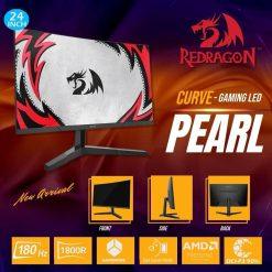 REDRAGON Pearl 24 Inch Gaming Monitor VA 180Hz Curved 4ms