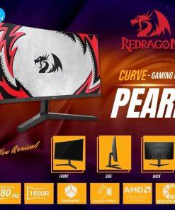 REDRAGON Pearl 24 Inch Gaming Monitor VA 180Hz Curved 4ms