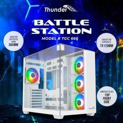 Thunder Battle Station ATX White PC Case without Fans