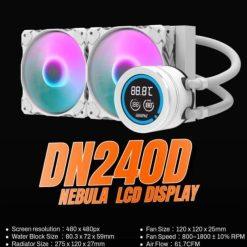 DarkFlash DN240D Nebula 240mm AIO White with LCD Display New
