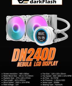 DarkFlash DN240D Nebula 240mm AIO White with LCD Display New