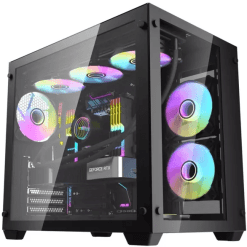 AIGO DarkFlash C285 Black PC Mid-Tower PC Case without Fans
