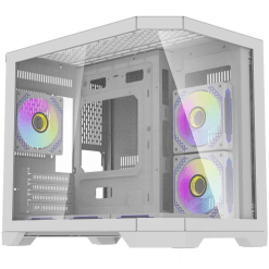 DarkFlash FT418 WHITE Mid-Tower PC Case with 3x 120mm ARGB Infinity Mirror Fans