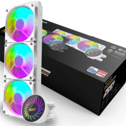 DarkFlash Radiant DCS360 360mm AIO CPU Cooler White with 84CFM Fans New 10 mth pump wty
