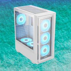 SONIC C05-White PC Case with 4x Infinity Mirror Fans front and side glass