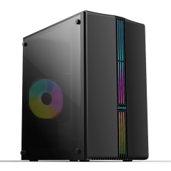 EASE EM123B Midtower PC Case mATX with 2x RGB Fans and Front ARGB Strip