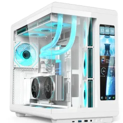 Acer U600-White Full View PC Case with LCD Display incl. 4x Infinity Mirror ARGB Fans