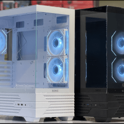 SONIC K10 Atx PC Case with 3x Infinity Mirror Fans double sided glass (White)