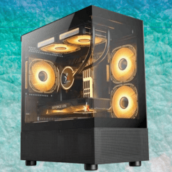 SONIC E3BL Black Matx PC Case with 3x ARGB Fans double sided glass