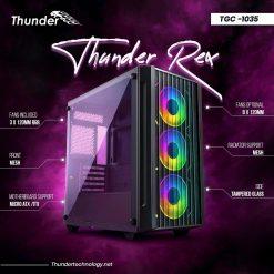 Thunder Rex mATX/ITX PC Case with 3x infinity ARGB Fans (front mesh)