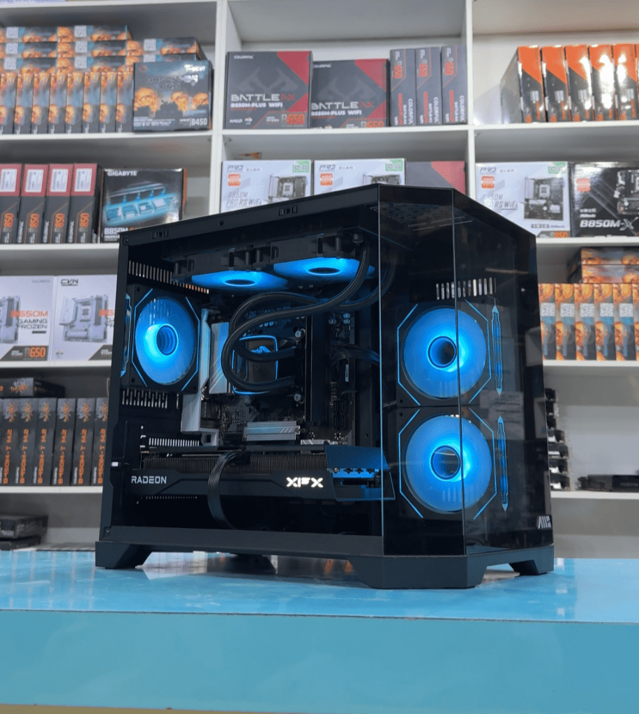 AMS Furion mATX PC Case with 3x Infinity Mirror ARGB Fans (black) - AMD ...