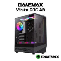 GAMEMAX Vista COC ATX PC Case with 5x Infinity Mirror Argb Fans type c (Black)
