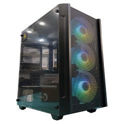 eDragon Syrax Mesh PC Case mATX with 3x ARGB Fans (Black)