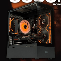 AMS HALO mATX PC Case with 3x Infinity Mirror ARGB Fans New (Black)