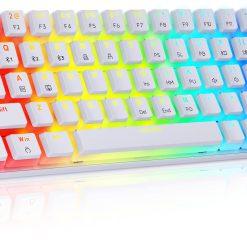 Tezarre TK-63 60% RGB Mechanical Keyboard New (dual-mode Wireless + Wired) WHITE