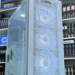 Thunder Shield ATX PC Case with 3x ARGB Fans(front mesh)(White)