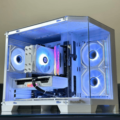Thunder Spartan White PC Case with 3x ARGB Infinity Mirror Fans