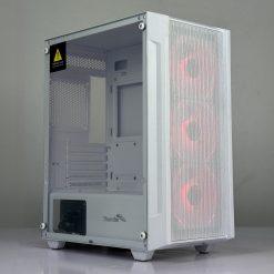 Thunder REX White mATX PC case with 3x ARGB Infinity Mirror Fans