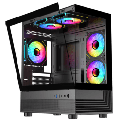 Astro AGC-L17M mATX PC Case with 3x Infinity Mirror ARGB Fans + Fan Hub + Remote